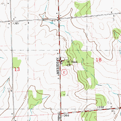 Topographic Map of Saint Paul Church, WI