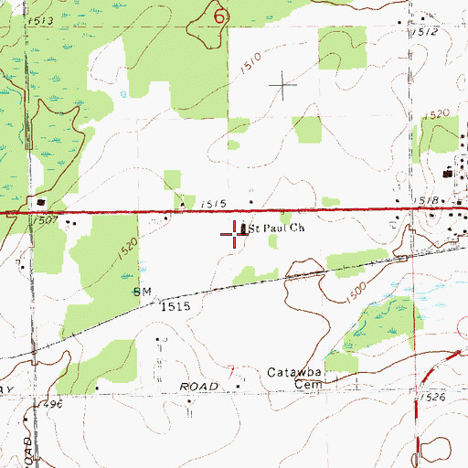 Topographic Map of Saint Paul Church, WI