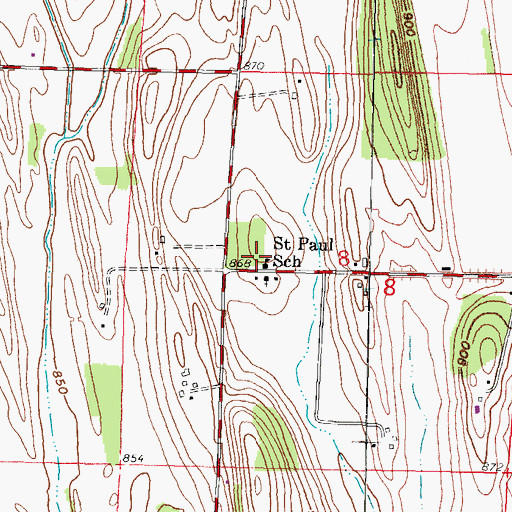 Topographic Map of Saint Pauls Lutheran School, WI