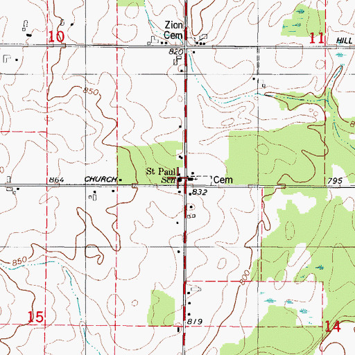 Topographic Map of Saint Paul Lutheran School, WI