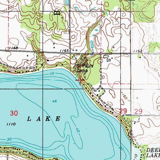 Topographic Map of Saint Pauls Camp, WI