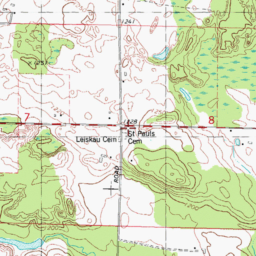 Topographic Map of Saint Pauls Cemetery, WI