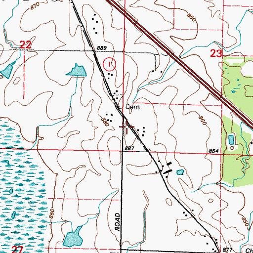 Topographic Map of Saint Pauls Church, WI
