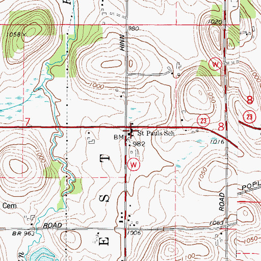 Topographic Map of Saint Pauls Lutheran School, WI