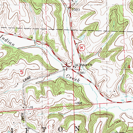 Topographic Map of Saint Peter Church, WI