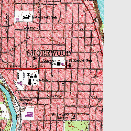 Topographic Map of Saint Robert School, WI