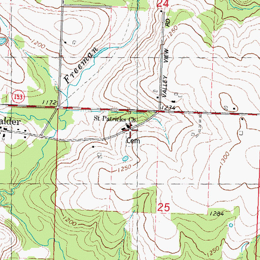 Topographic Map of Saint Roberts School, WI