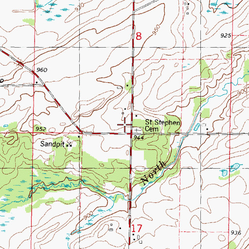 Topographic Map of Saint Stephen Church (historical), WI