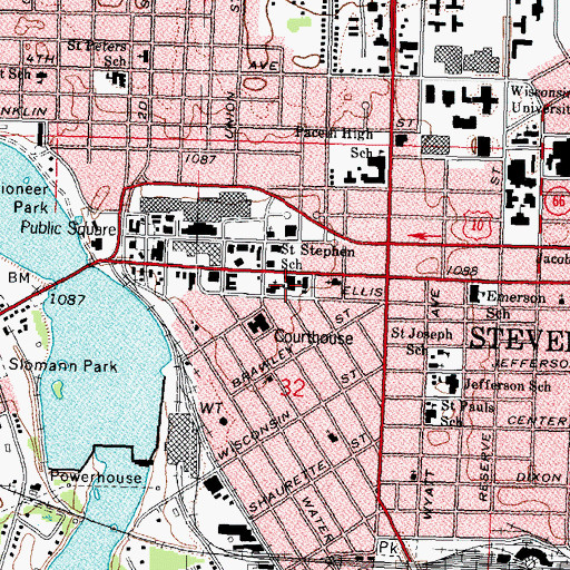 Topographic Map of Saint Stephen Elementary School, WI