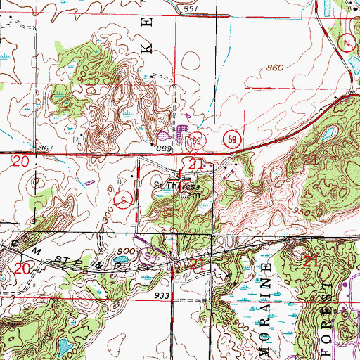 Topographic Map of Saint Theresa Cemetery, WI
