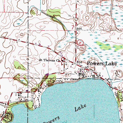 Topographic Map of Saint Theresa Church, WI