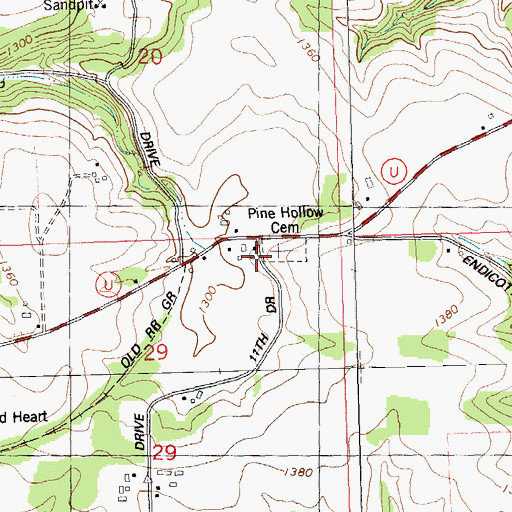 Topographic Map of Saints Peter and Paul School (historical), WI