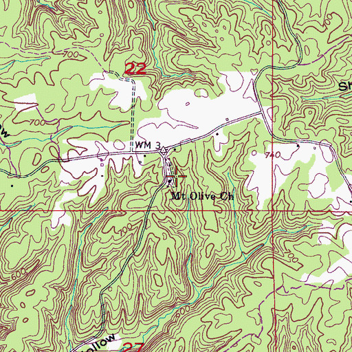 Topographic Map of Mount Olive School (historical), AL