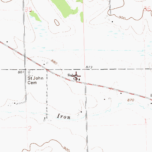Topographic Map of Salem Church, WI