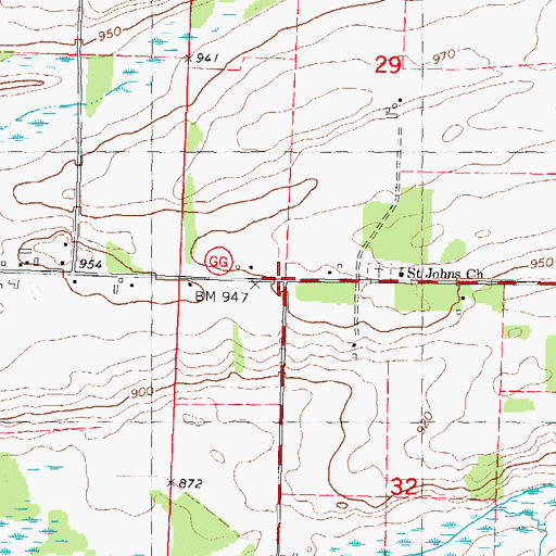 Topographic Map of Salemville School, WI