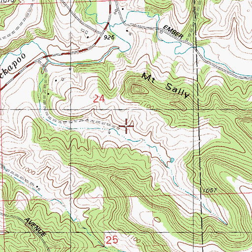 Topographic Map of Mount Sally, WI