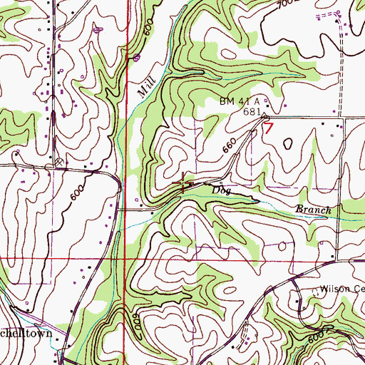 Topographic Map of New Hope School (historical), AL