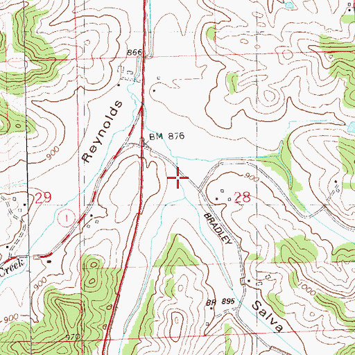 Topographic Map of Salva Coulee, WI