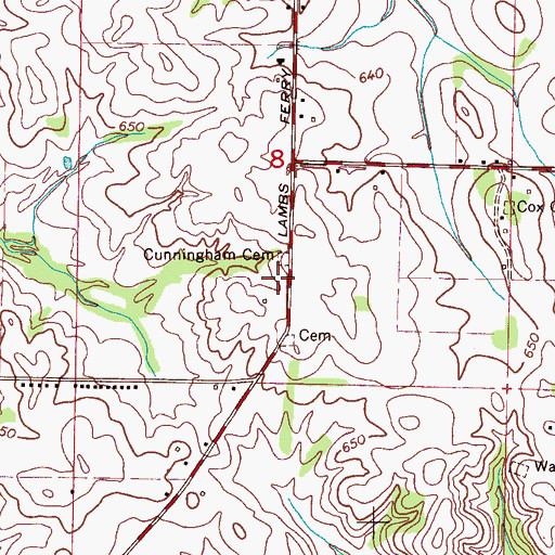 Topographic Map of Oak Grove School (historical), AL