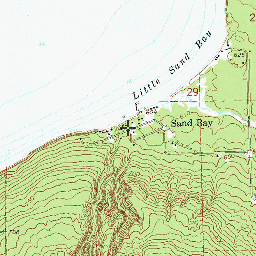 Topographic Map of Sand Bay, WI
