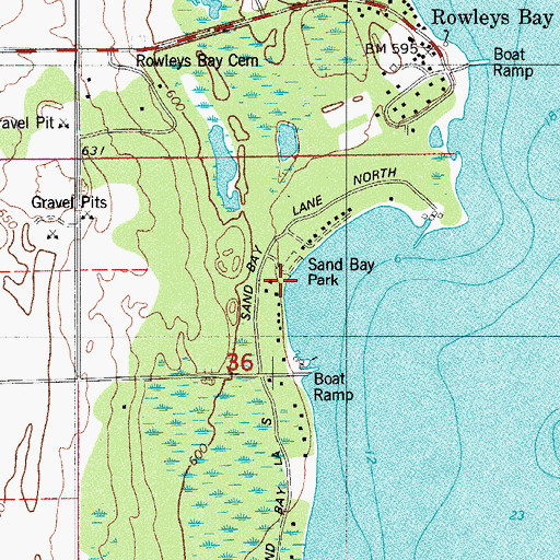 Topographic Map of Sand Bay Park, WI