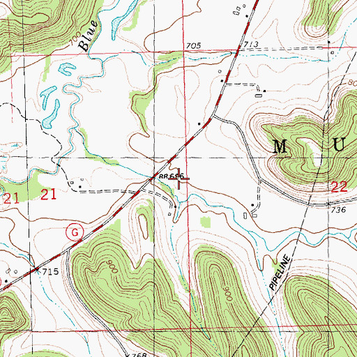 Topographic Map of Sand Branch School (historical), WI