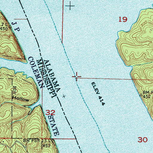 Topographic Map of Parker Landing, AL