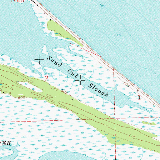 Topographic Map of Sand Cut Slough, WI