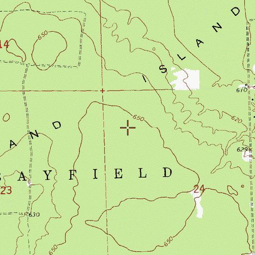 Topographic Map of Sand Island, WI