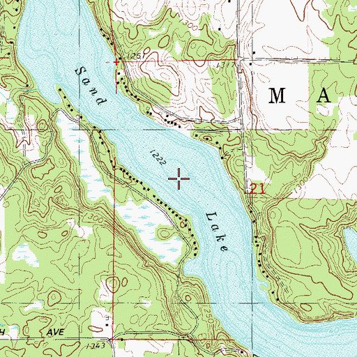 Topographic Map of Sand Lake, WI