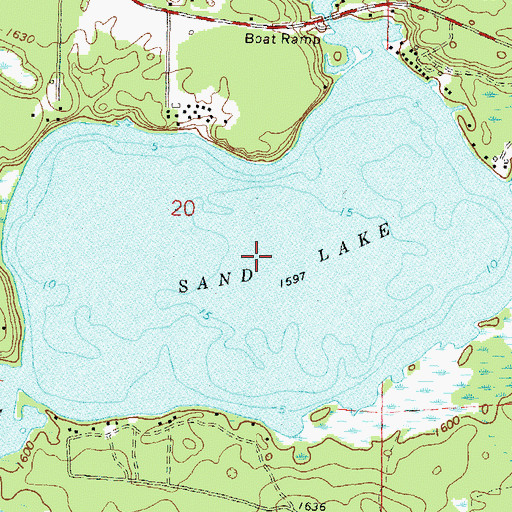 Topographic Map of Sand Lake, WI