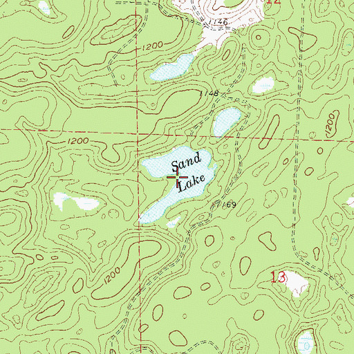 Topographic Map of Sand Lake, WI