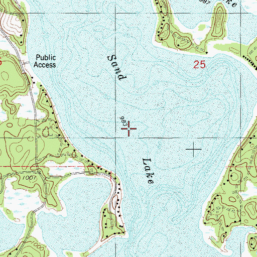 Topographic Map of Sand Lake, WI