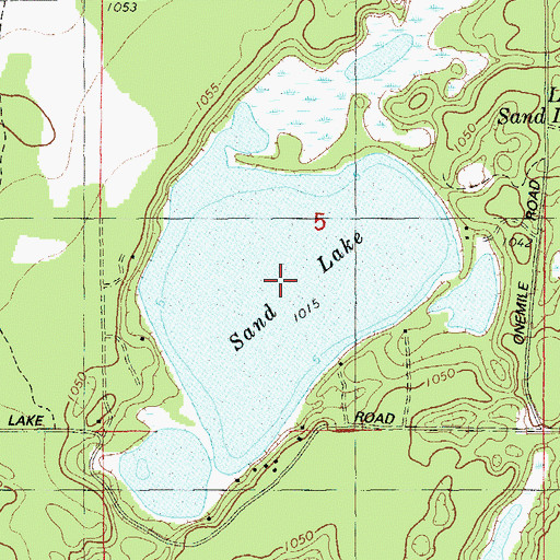Topographic Map of Sand Lake, WI