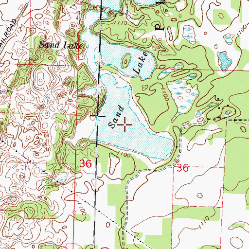 Topographic Map of Sand Lake, WI