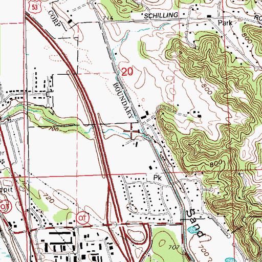 Topographic Map of Sand Lake Coulee, WI