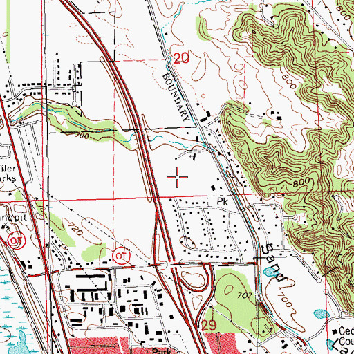 Topographic Map of Sand Lake Elementary School, WI