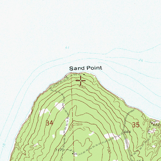 Topographic Map of Sand Point, WI