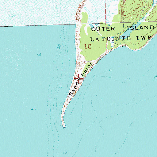 Topographic Map of Sand Point, WI