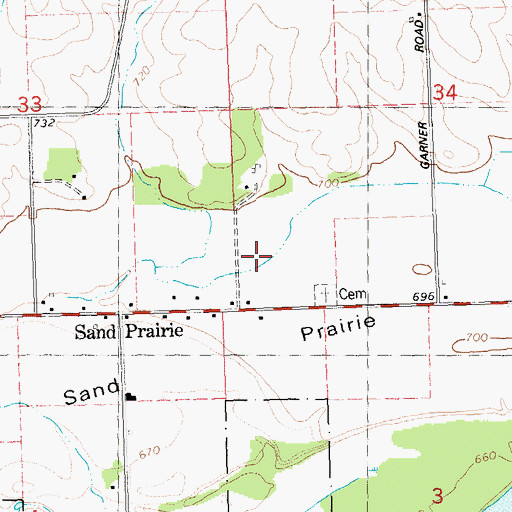 Topographic Map of Sand Prairie, WI