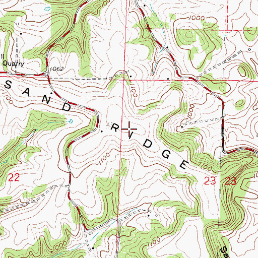Topographic Map of Sand Ridge, WI