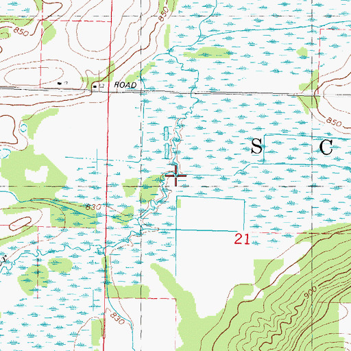 Topographic Map of Sand Spring Creek, WI