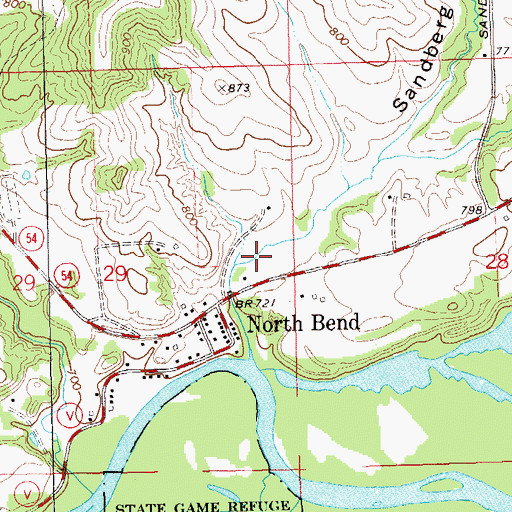 Topographic Map of Sandberg Valley, WI
