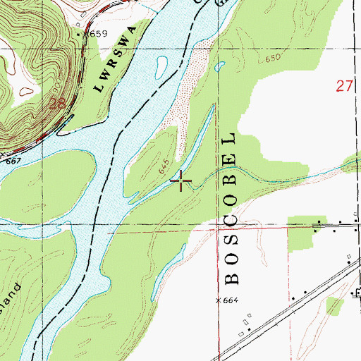 Topographic Map of Sanders Creek, WI