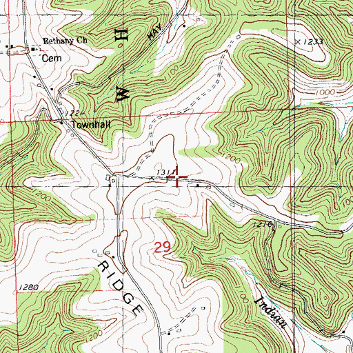 Topographic Map of Sandhill Ridge, WI