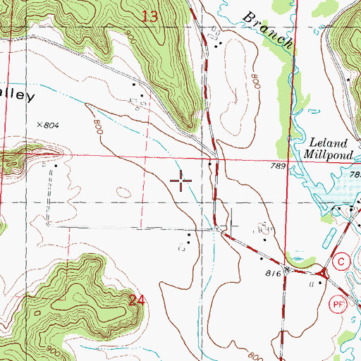 Topographic Map of Sandpit Valley, WI