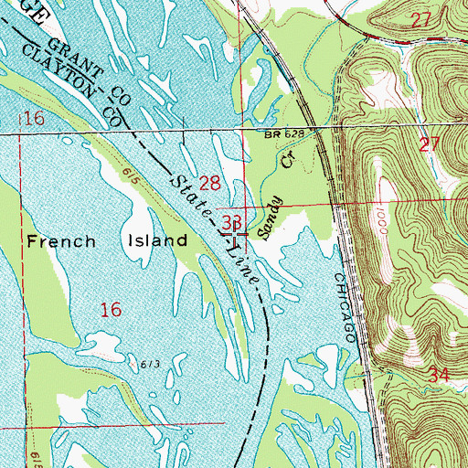 Topographic Map of Sandy Creek, WI