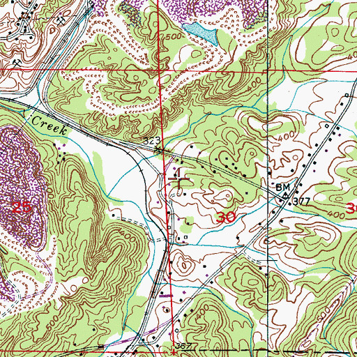 Topographic Map of Debardeleben, AL