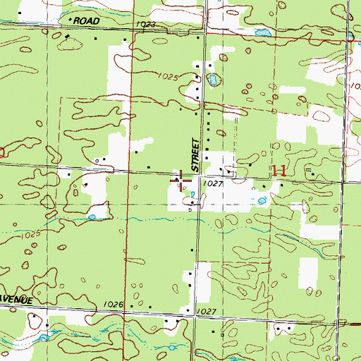 Topographic Map of Saratoga Church (historical), WI