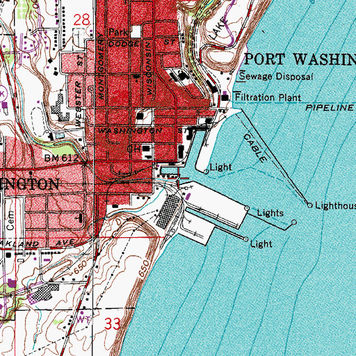 Topographic Map of Sauk Creek, WI